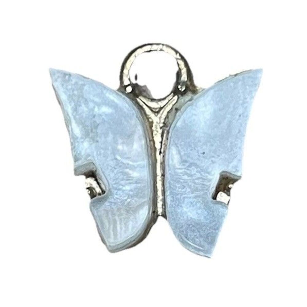 Pearlescent Butterfly Pendant Charm Gold Tone Marbled Acrylic Small Y2K Coquette
